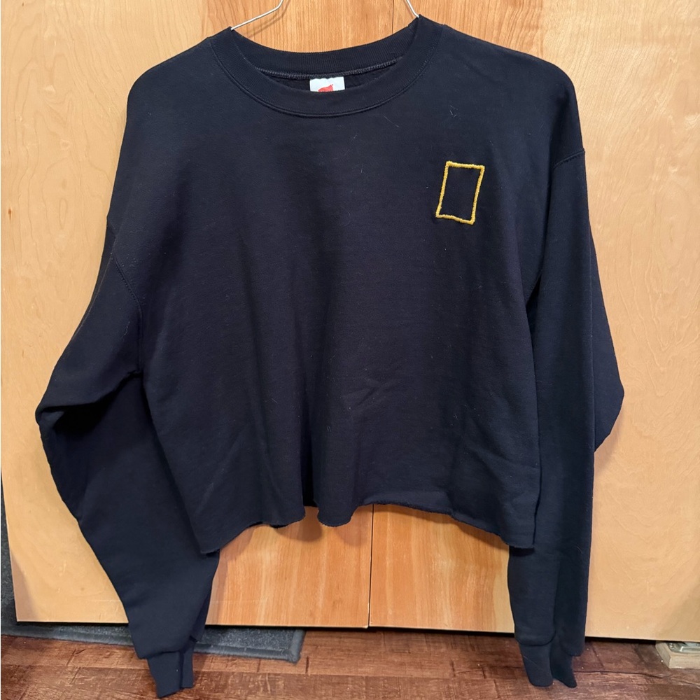 Hanes Black Sweater with Yellow Detail